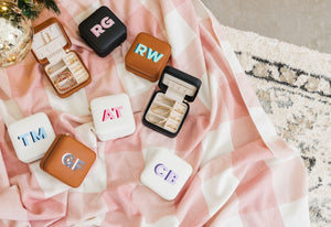 Shadow monogram travel jewelry case interior and exterior detail