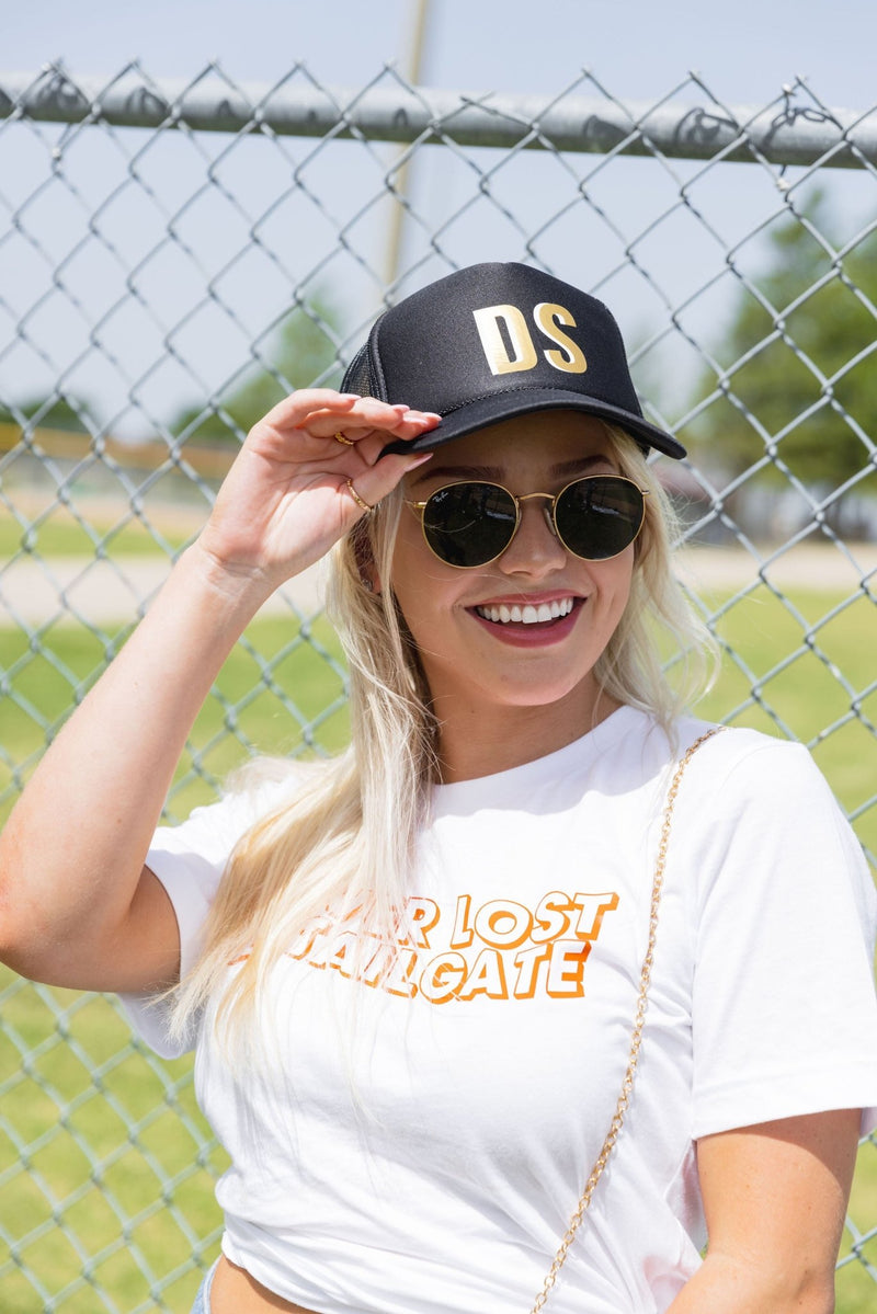 Shadow Monogram Trucker Hat - Sprinkled With Pink #bachelorette #custom #gifts