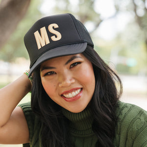 Shadow Monogram Trucker Hat - Sprinkled With Pink #bachelorette #custom #gifts