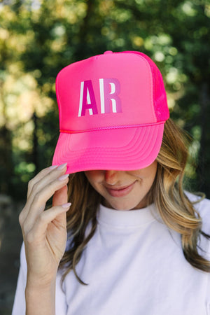 Shadow Monogram Trucker Hat - Sprinkled With Pink #bachelorette #custom #gifts