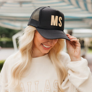 Shadow Monogram Trucker Hat - Sprinkled With Pink #bachelorette #custom #gifts