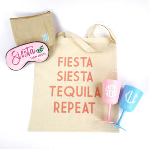 An assortment of products are customized for a personalized fiesta.