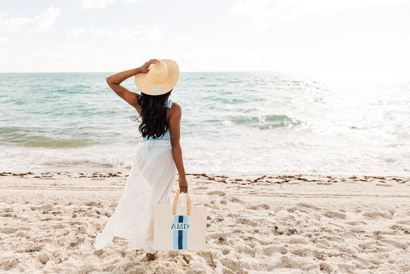 Striped Monogram Weekender - Sprinkled With Pink #bachelorette #custom #gifts