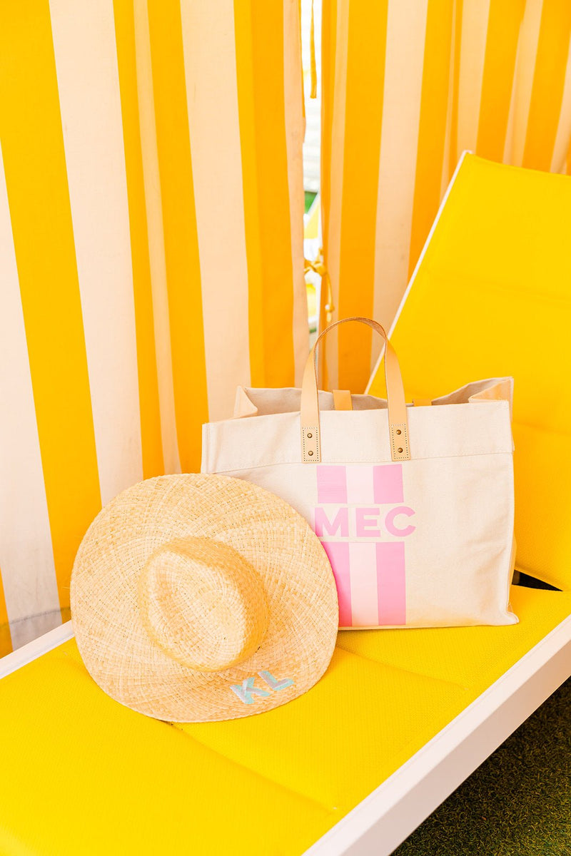 Striped Monogram Weekender - Sprinkled With Pink #bachelorette #custom #gifts