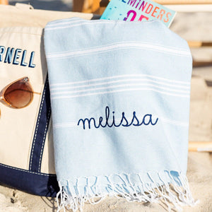 Turkish Towel, Embroidered Name/Monogram - Sprinkled With Pink #bachelorette #custom #gifts