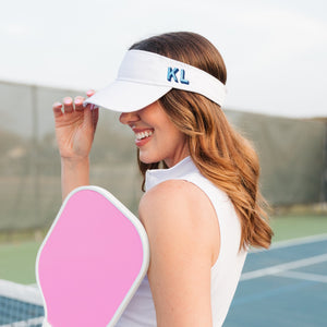 Visor, Embroidered Monogram - Sprinkled With Pink #bachelorette #custom #gifts