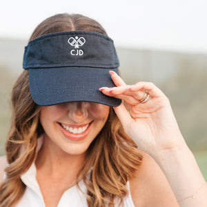 Visor, Embroidered Monogram Motif - Sprinkled With Pink #bachelorette #custom #gifts