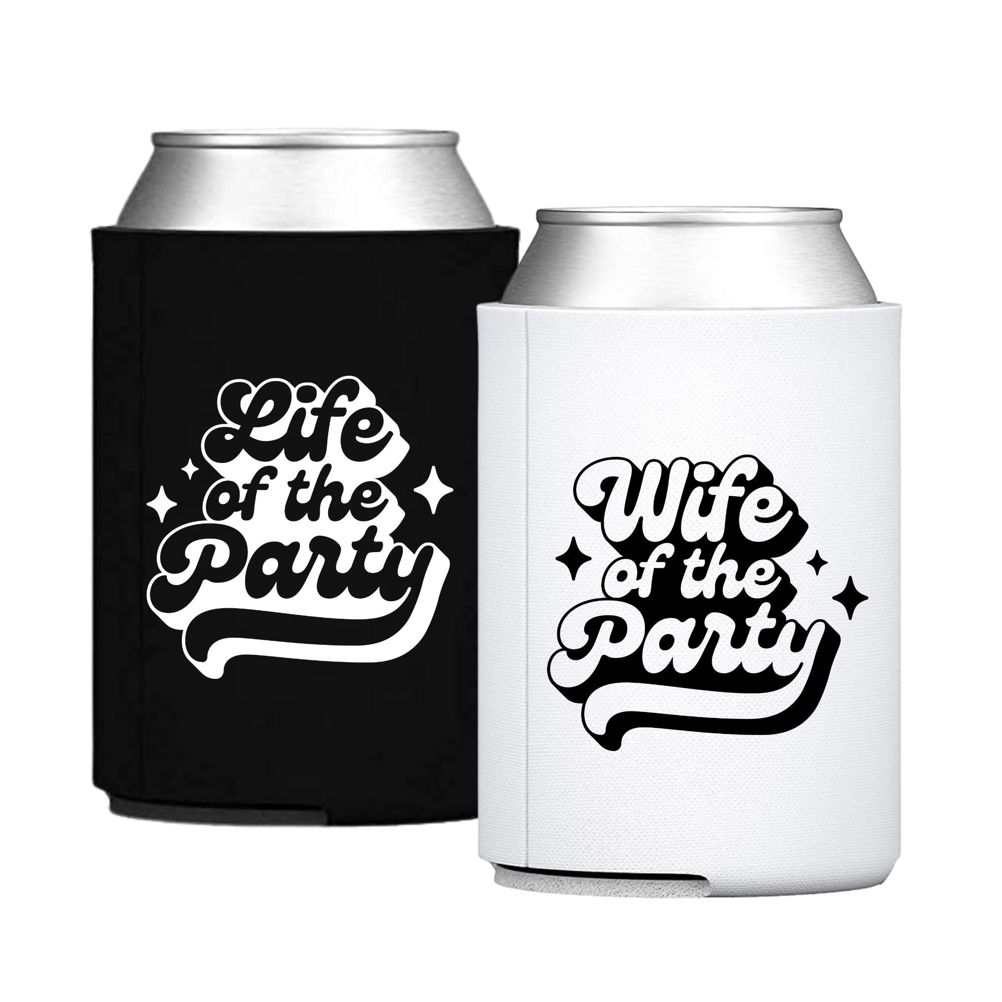 Wife of the Party / Life of the Party Can Cooler - Sprinkled With Pink #bachelorette #custom #gifts