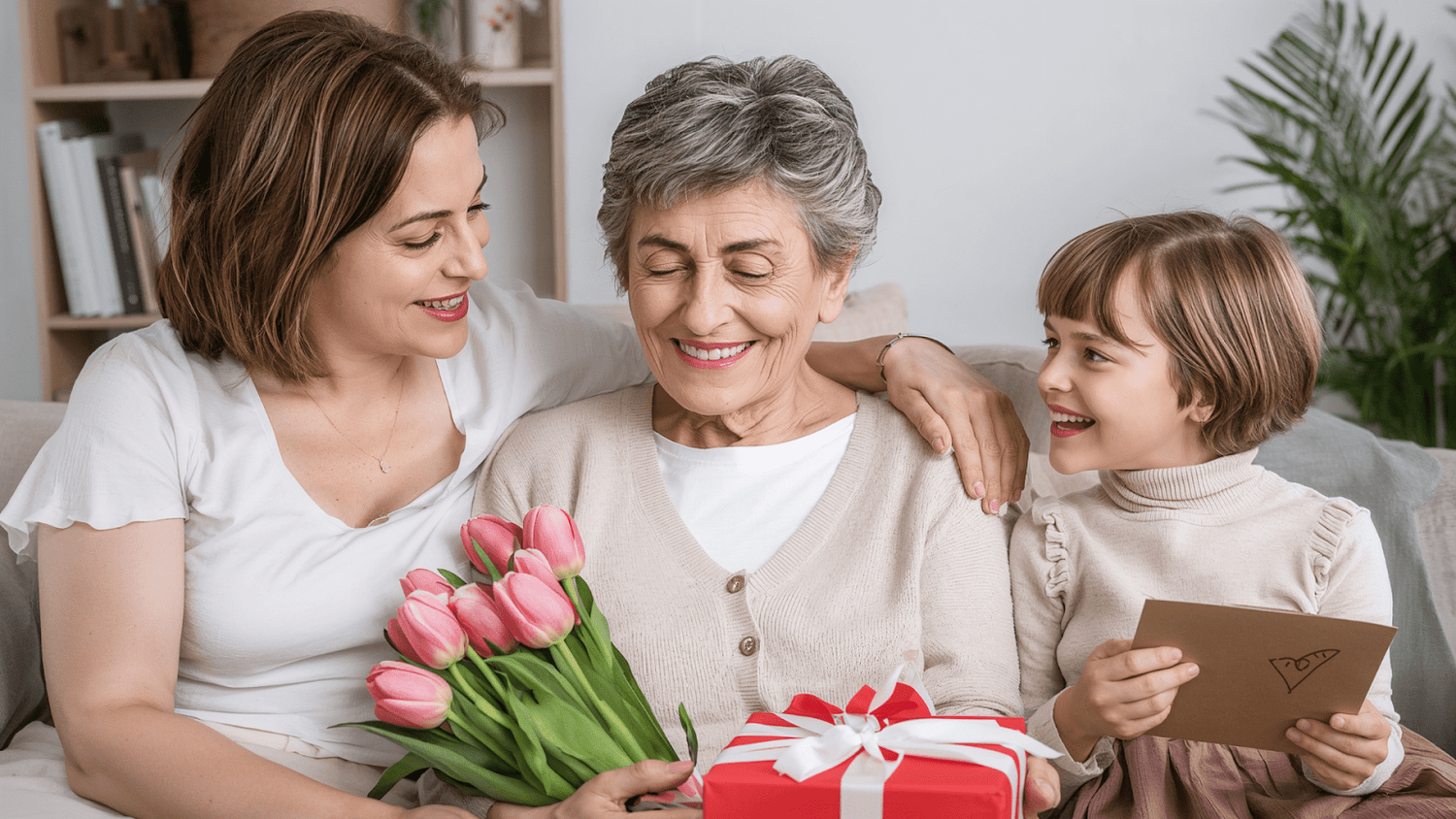 Daughter Giving Gifts To Her Mother