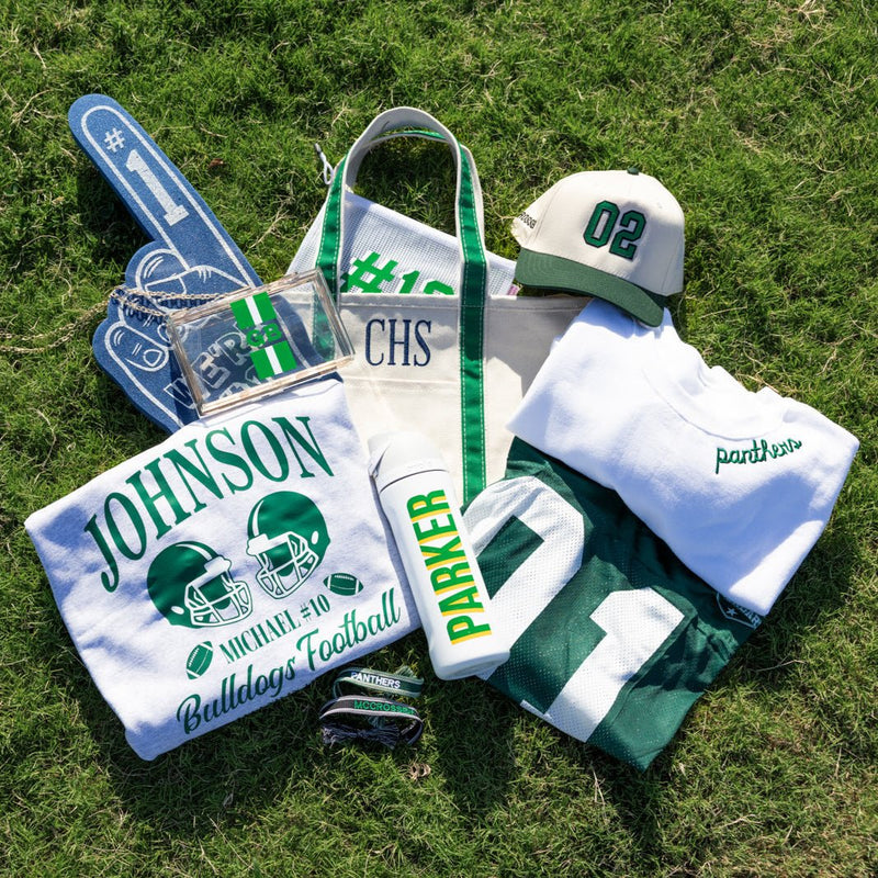 Four 24 oz white flip-lid tumblers personalized with “MILLER,” “PARKER,” “LAINE,” and “#12” monograms.