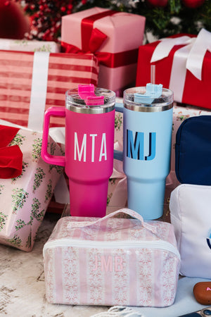 Personalized 40 oz tumbler with monogram, insulated travel tumbler gift.