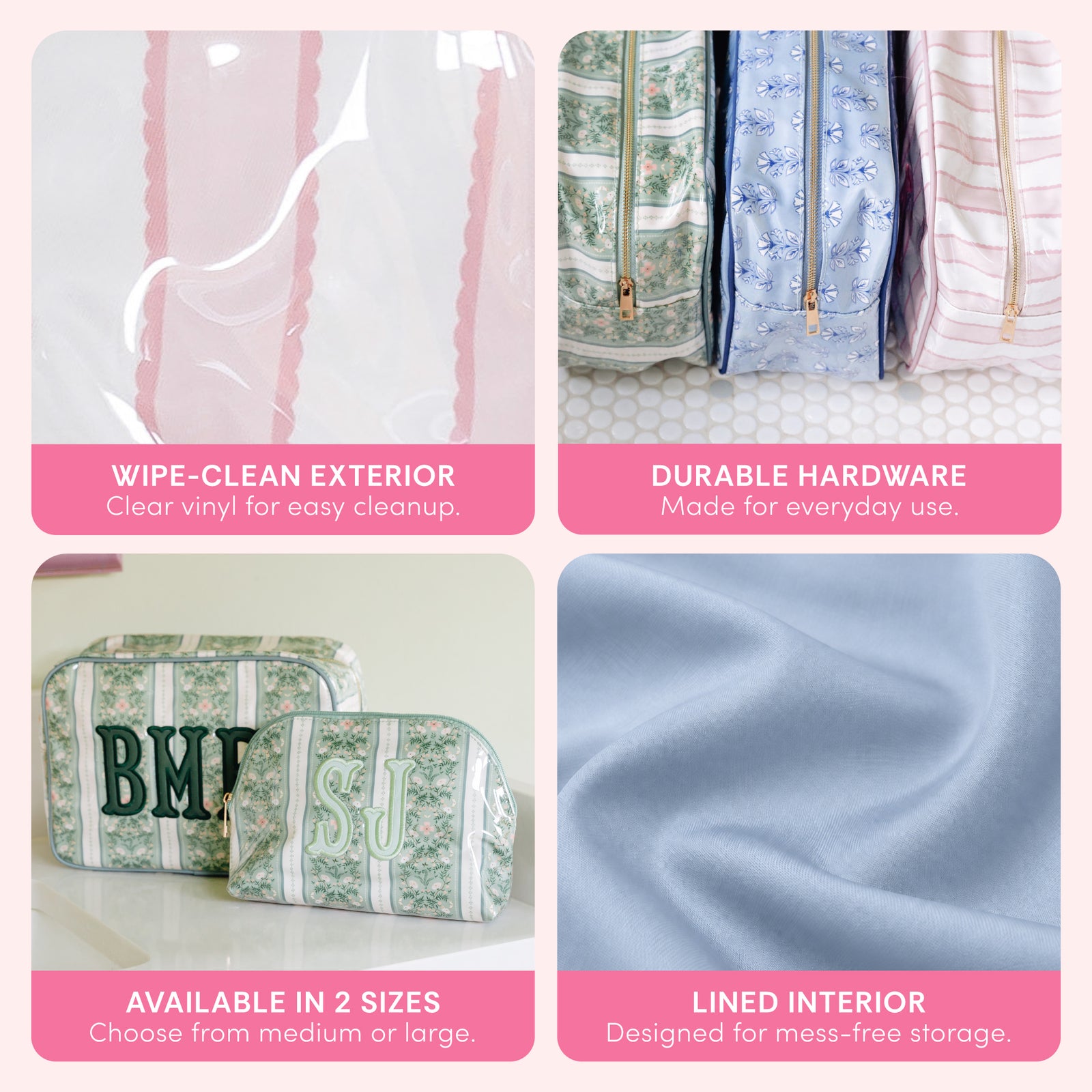 Clear Coated Pouch - Appliqué