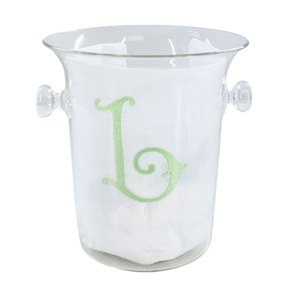 Custom Acrylic Ice Bucket from Sprinkled With Pink featuring a monogram design, ideal for entertaining and gifting.