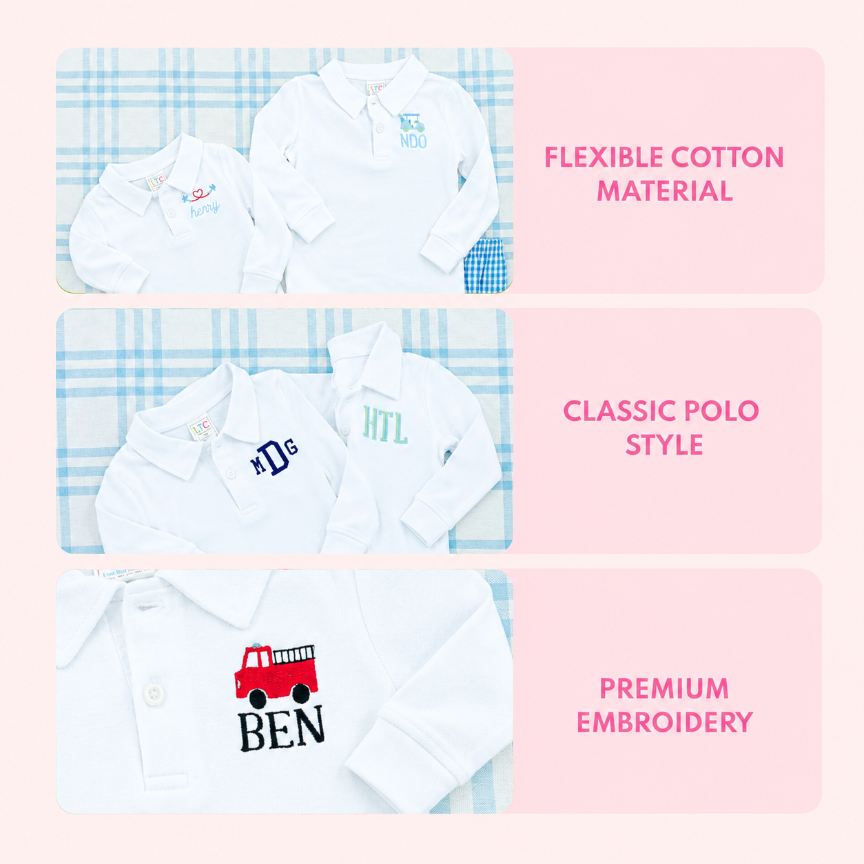 Toddler Long Sleeve Polo - Solid