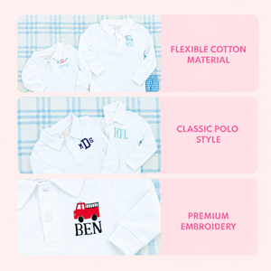 Toddler Long Sleeve Polo - Solid