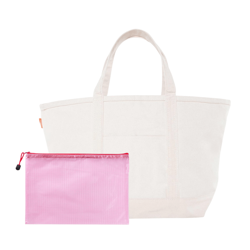 Ballet gift bundle featuring cream tote and pink pouch.