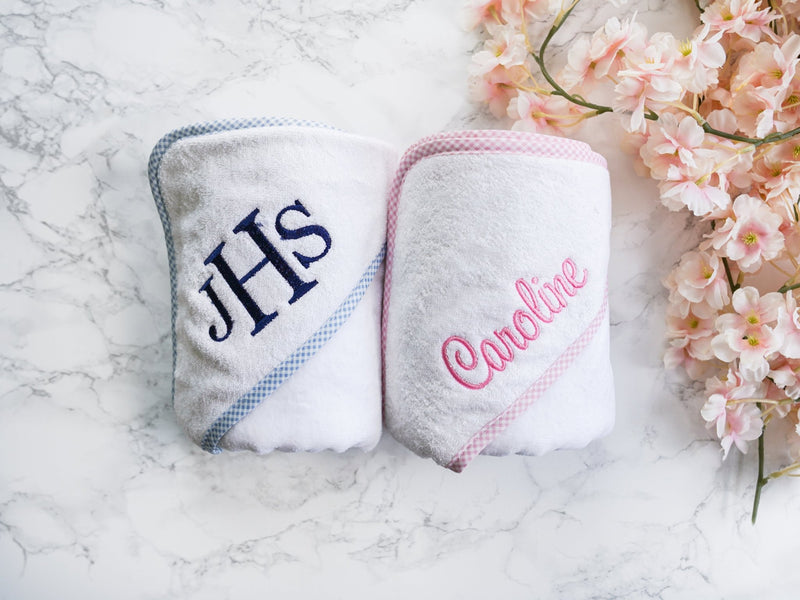 Checkered Trim Hooded Towel