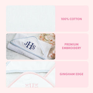 Checkered Trim Hooded Towel