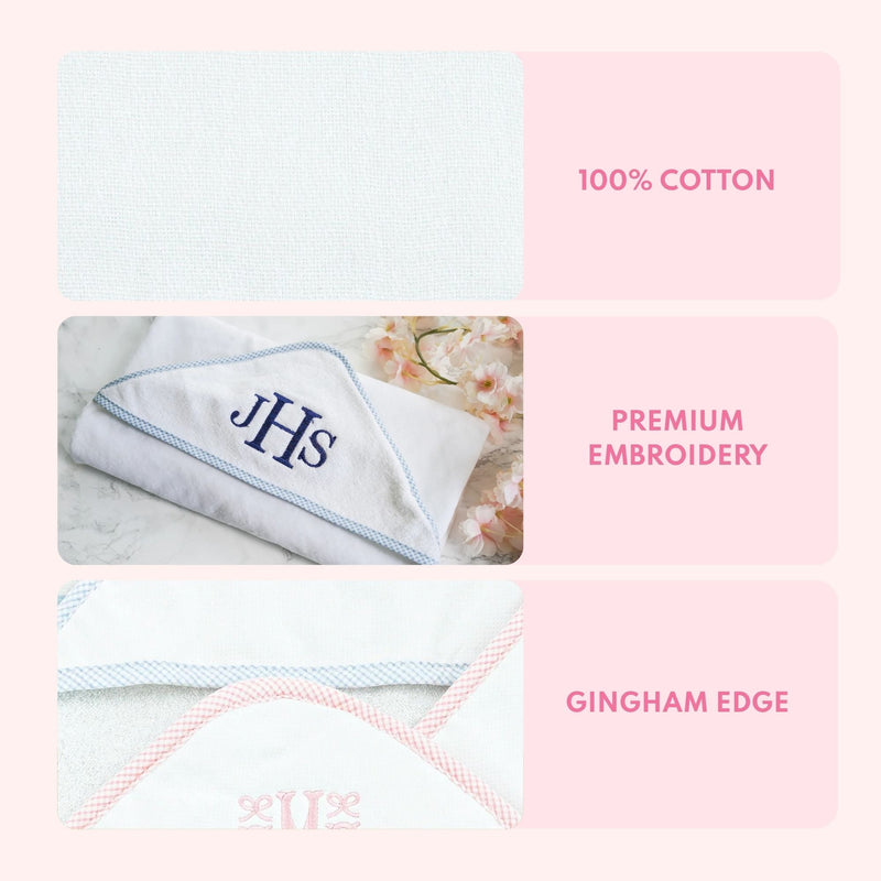 Checkered Trim Hooded Towel