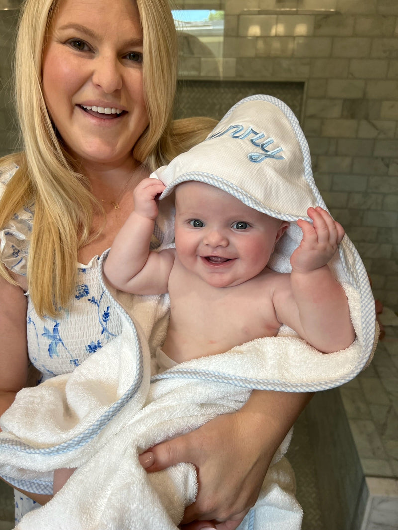 Checkered Trim Hooded Towel