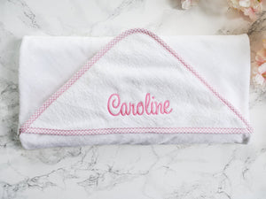 Checkered Trim Hooded Towel