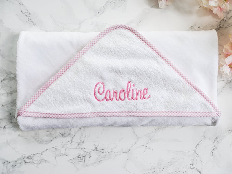 Checkered Trim Hooded Towel