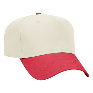 Cream and red brim colorway ready for 3D puff sport embroidery.