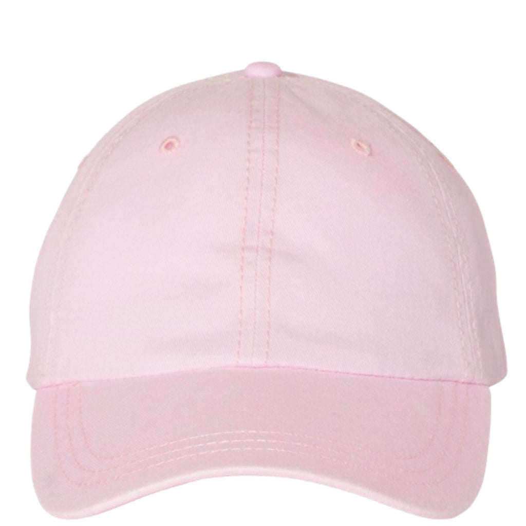 Pink baseball hat with embroidered shadow monogram, ideal for personalized casual wear and gifting.