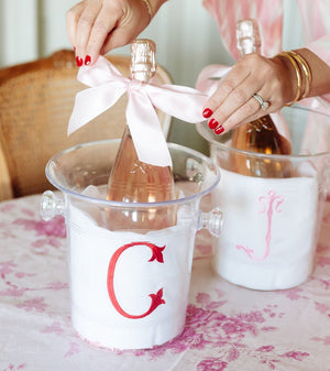 Embroidered Tea Towel & Ice Bucket