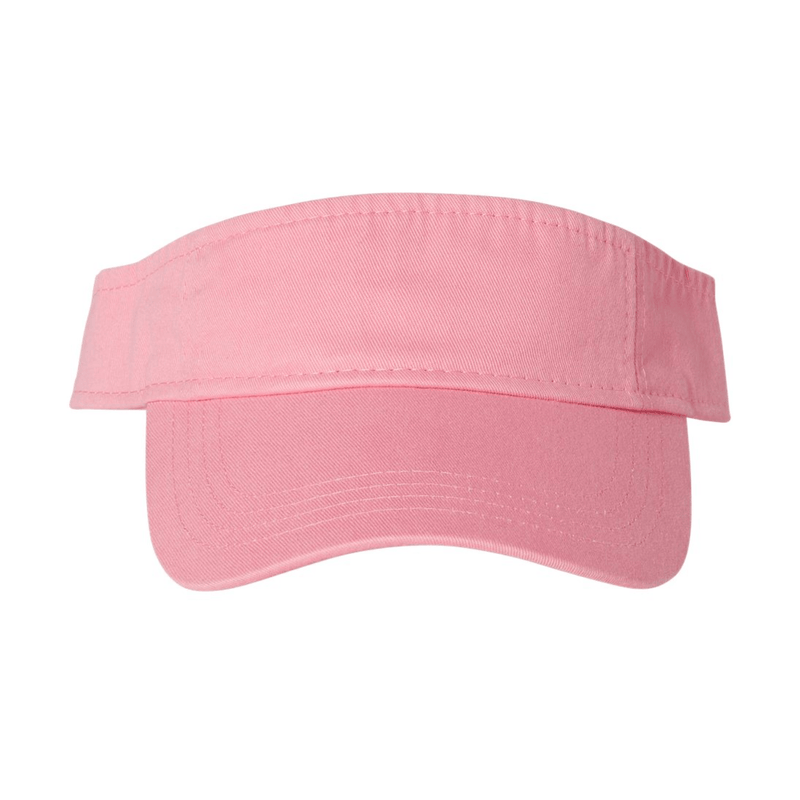 Pink embroidered visor with monogram, fun and cute summer gift idea.