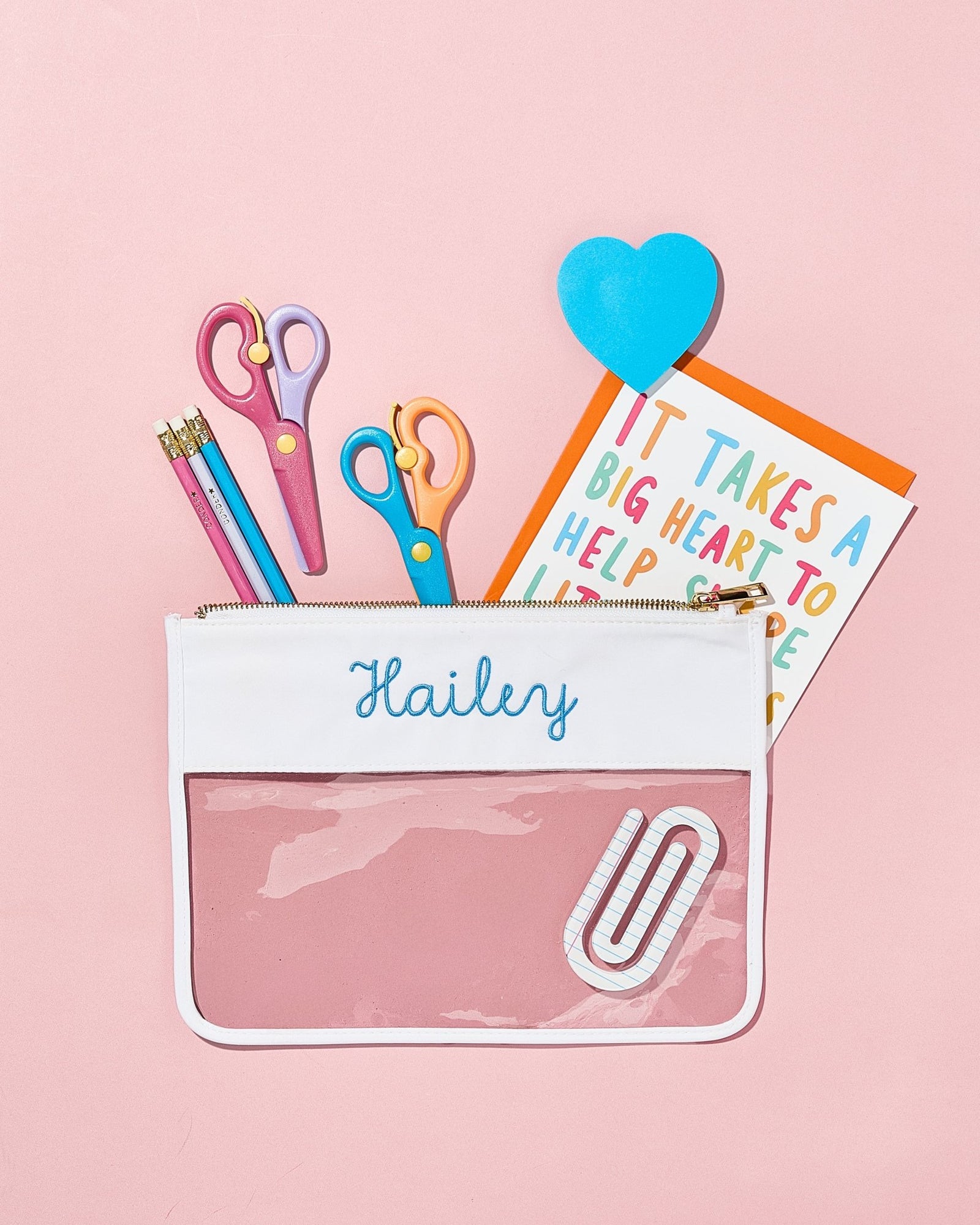 Personalized nylon Mahjong pouches in blue and pink