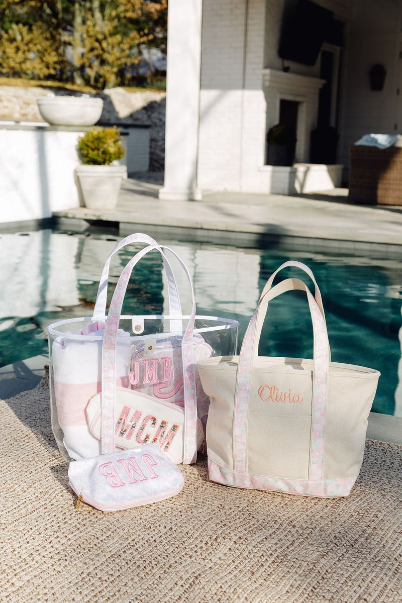 Floral Canvas Tote & Pouch Set