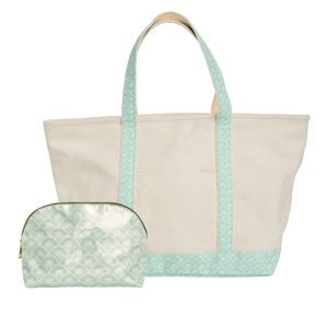 Floral Canvas Tote & Pouch Set