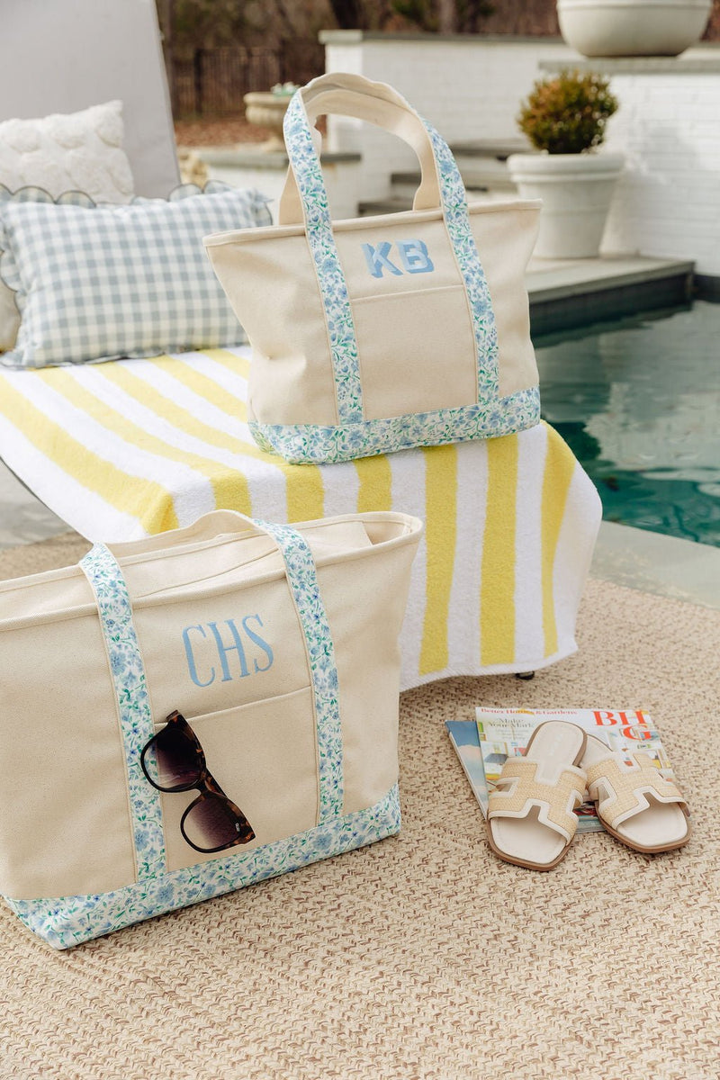 Floral Canvas Tote & Pouch Set