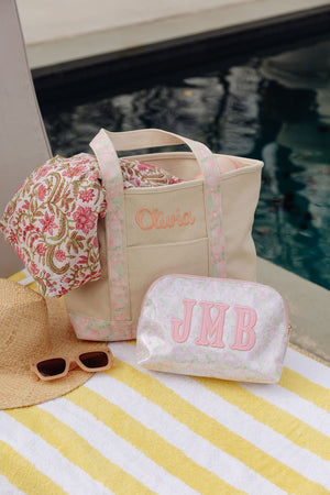 Floral Canvas Tote & Pouch Set