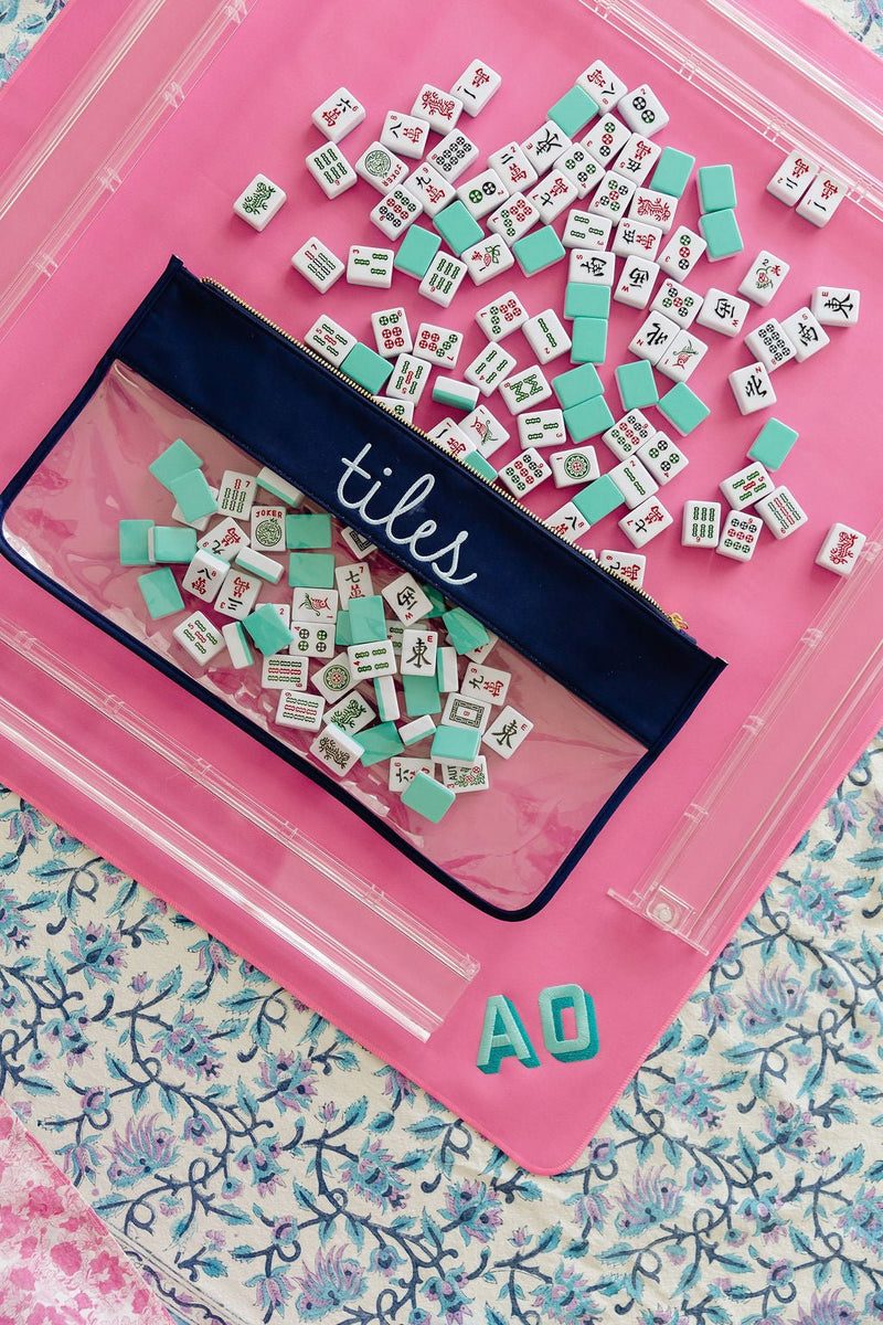 Mahjong Tiles Flat Clear Pouch
