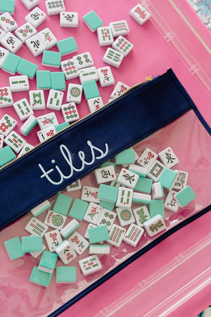 Mahjong Tiles Flat Clear Pouch