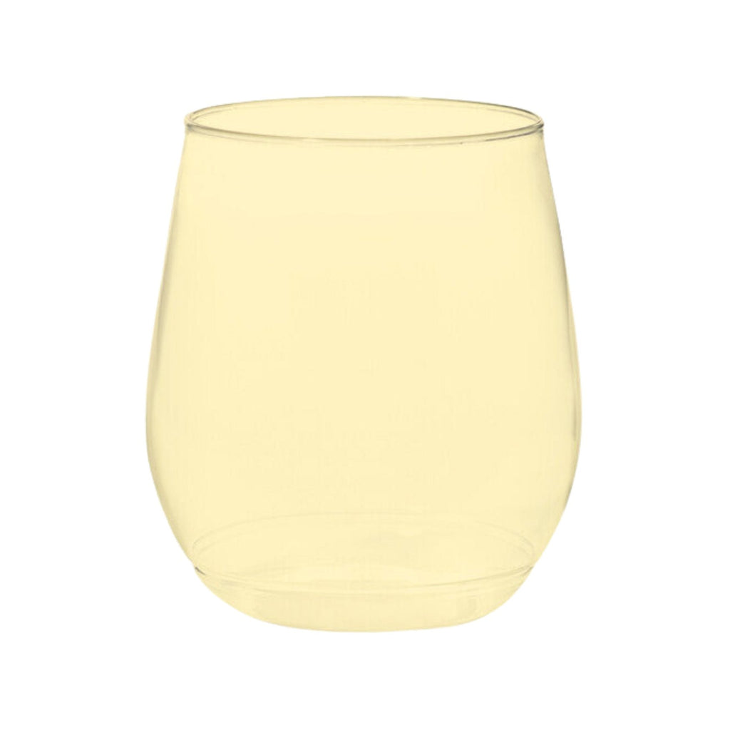 Yellow 14 oz monogrammed wine glass, cheerful personalized cup ideal for parties or bridesmaids.