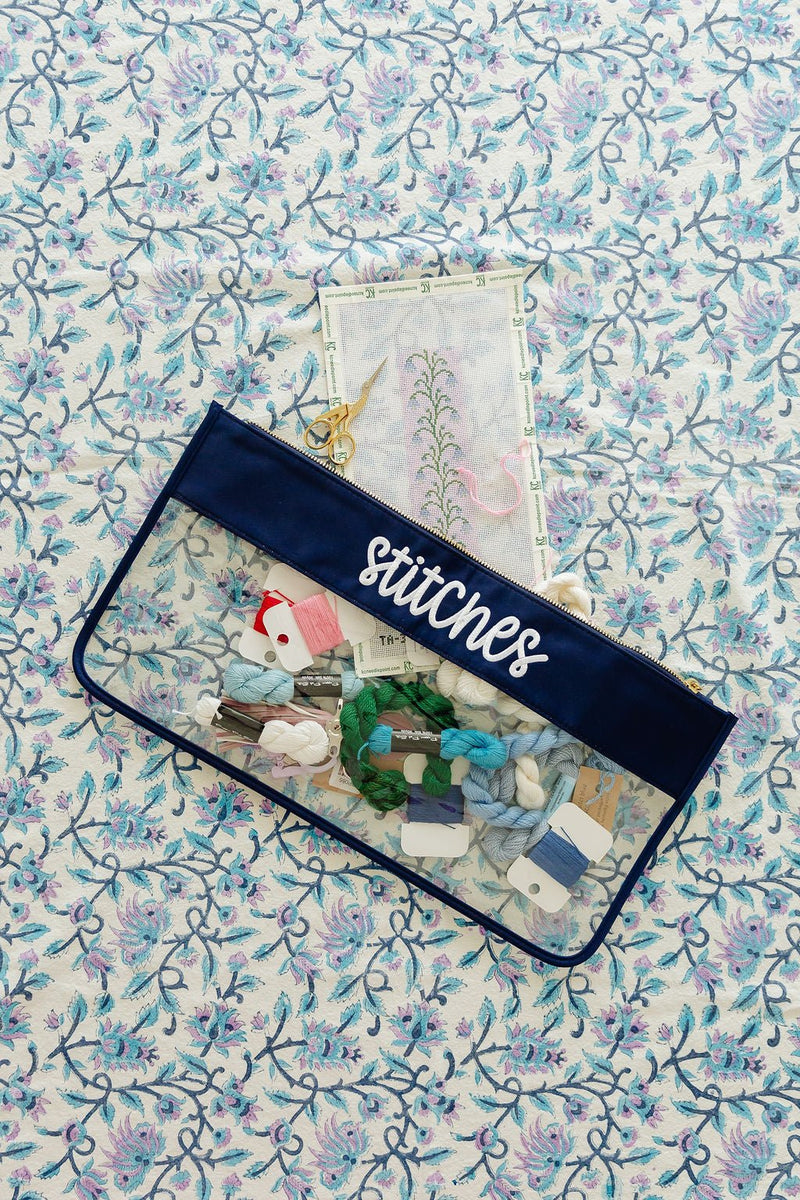 Needlepoint Stitches Flat Clear Pouch
