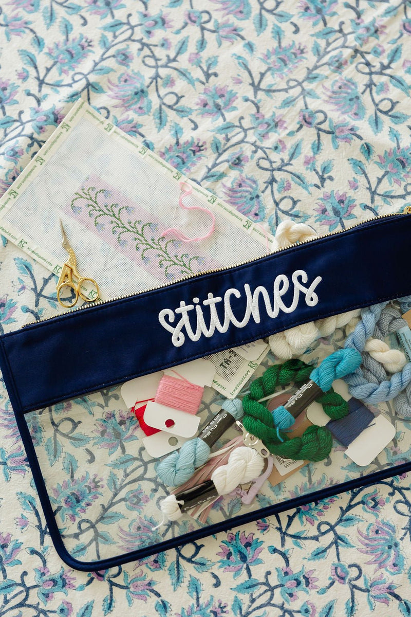 Needlepoint Stitches Flat Clear Pouch