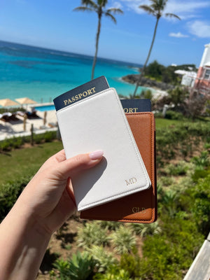 Leather Passport Holder - Gold Foil
