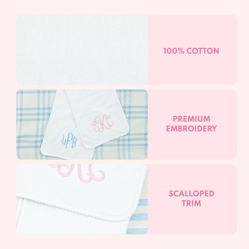 Picot Trim Burp Cloth