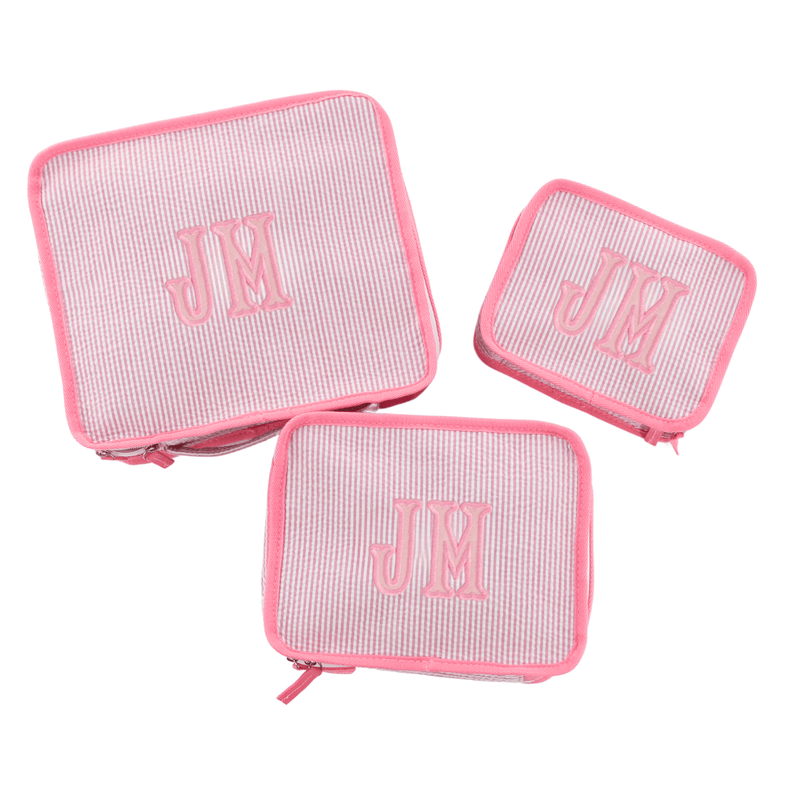 Seersucker Packing Cube Set - Applique