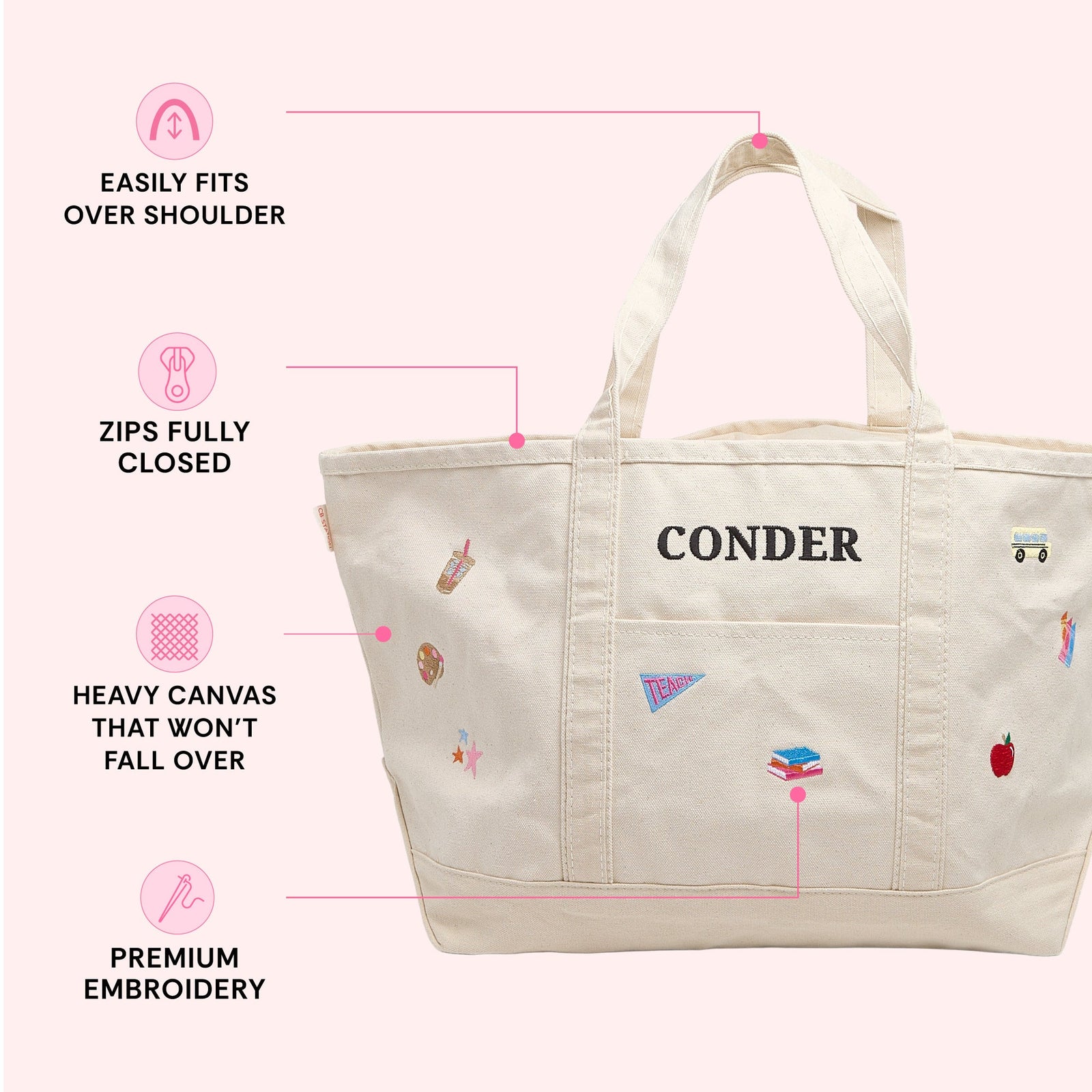 Teacher Icon Canvas Tote by @PBANDJ4THGRADE