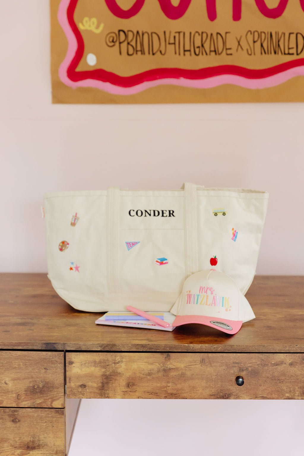 Teacher Tote & Hat Bundle by @PBANDJ4THGRADE