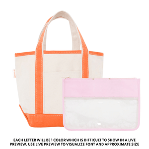 Teacher Tote & Pouch Bundle – @PBANDJ4THGRADE x SWP: natural canvas tote with bright-orange trim, clear pouch with pink trim