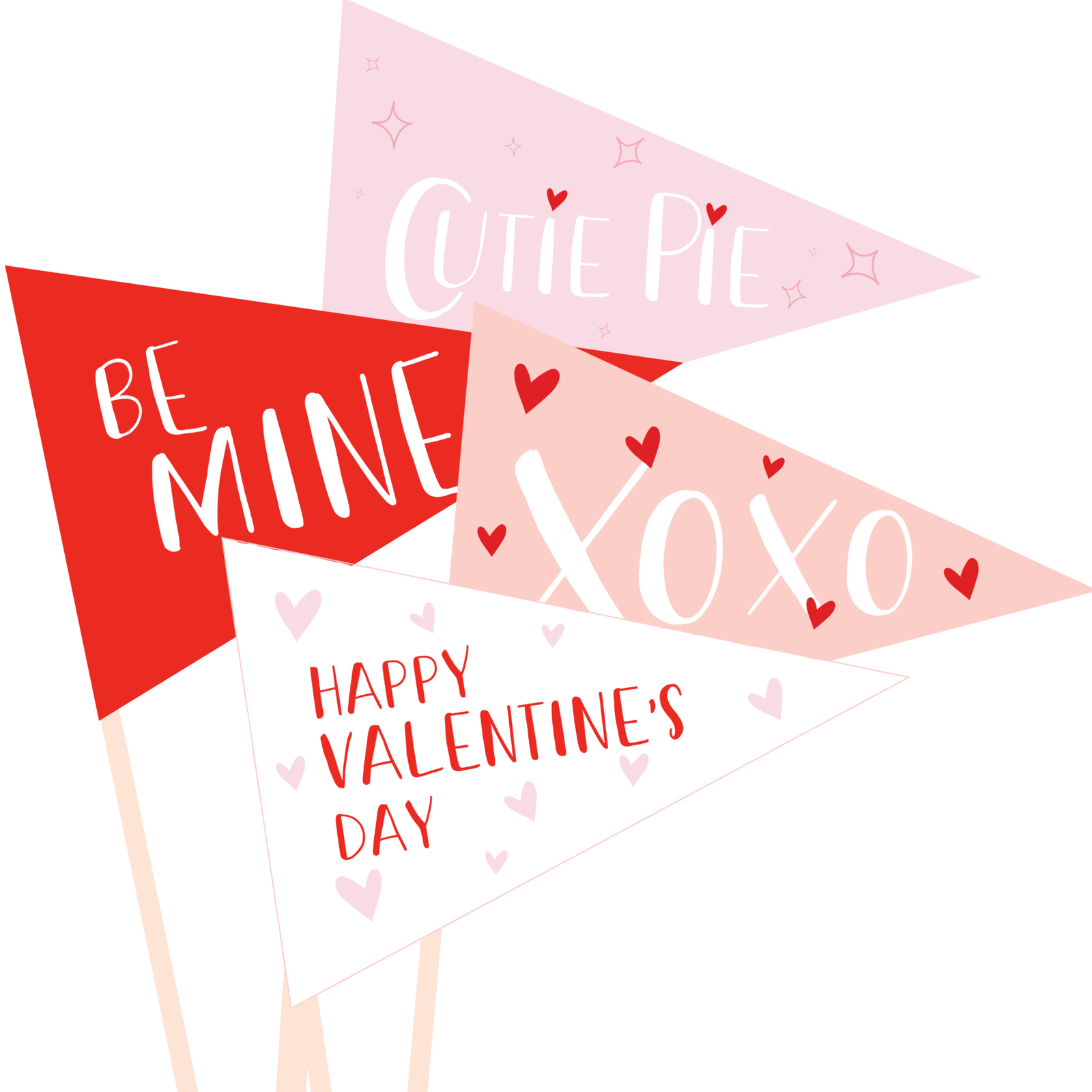 Valentine's Day Pennants Digital Download