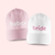 Customized hats that read "bride" and "babe" in a stylish doll font