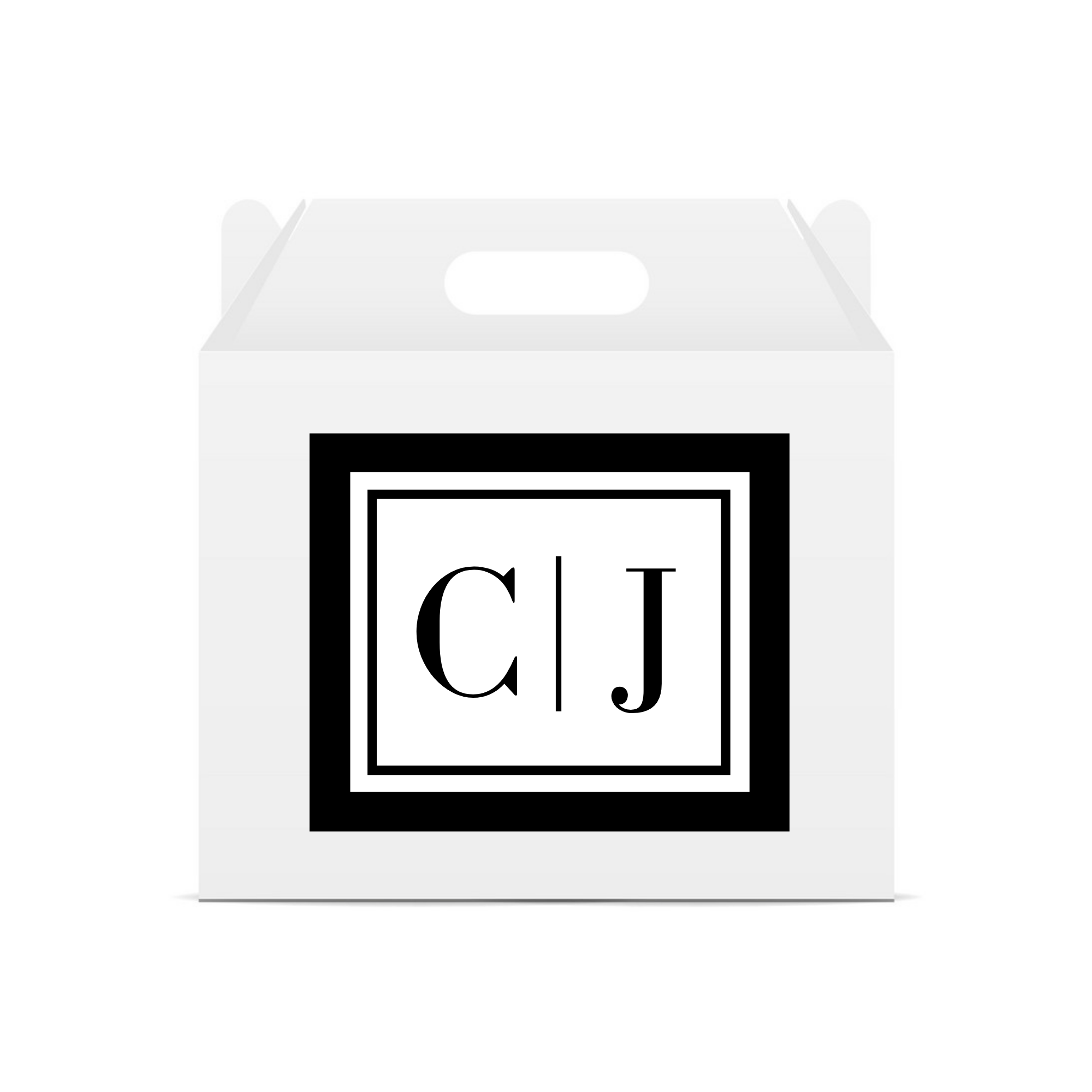 Line Monogram treat/favor box with label (set of 12)