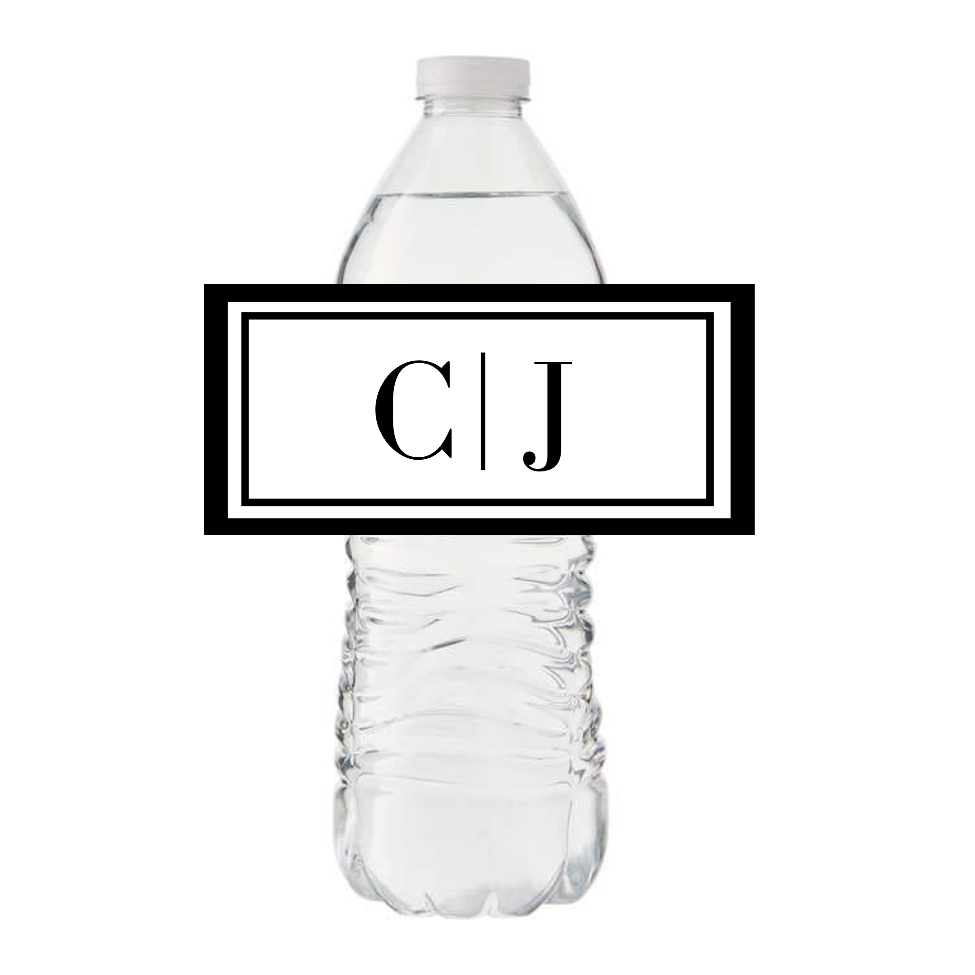 Line Monogram Full Wrap Water Bottle Label (Set of 10)